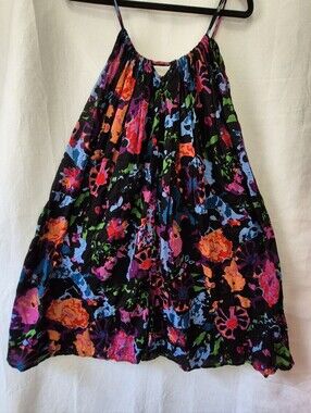 Women's Thakoon Black Multicolor Floral Flow Mini Dress